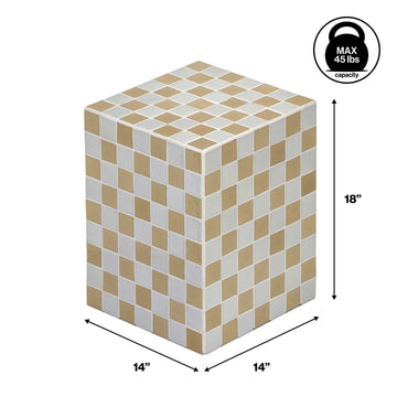 Callista 18" Modern Bohemian Ceramic Tiled Rectangle End Table